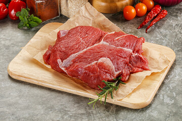 Raw beef meat piece for cooking