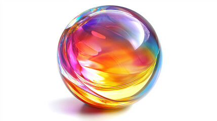 Obraz premium Soap bubble, realistic transparent air sphere of rainbow colors with reflections and highlights isolated on white background, vector illustrations