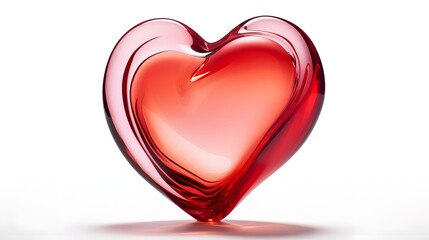 Ethereal and Glass Heart with Soft Reflection Isolated on a Clean White Background Conveying a Sense of Beauty Fragility and Emotion