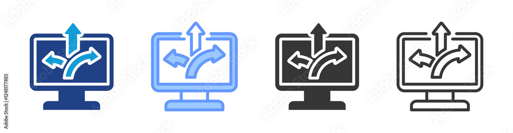 Poster Application flexibility icon set multiple style collection