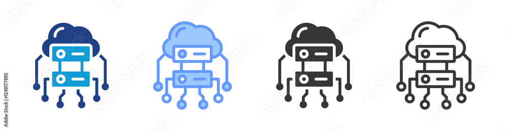 Poster Computing resource icon set multiple style collection