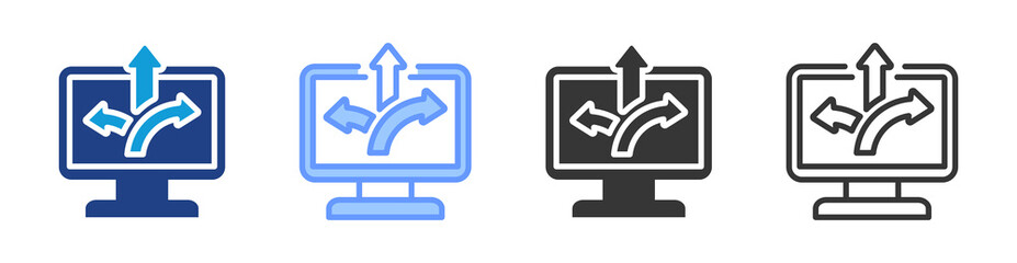 Application flexibility icon set multiple style collection