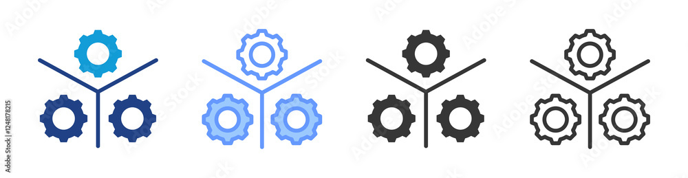 Poster unified management icon set multiple style collection