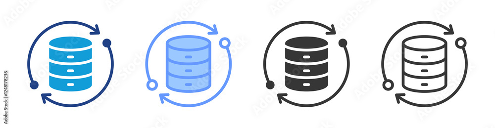 Aufkleber Data synchronization icon set multiple style collection