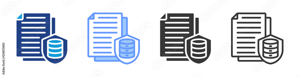 Poster data governance icon set multiple style collection