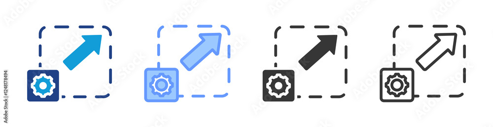 Poster Scalable architecture icon set multiple style collection