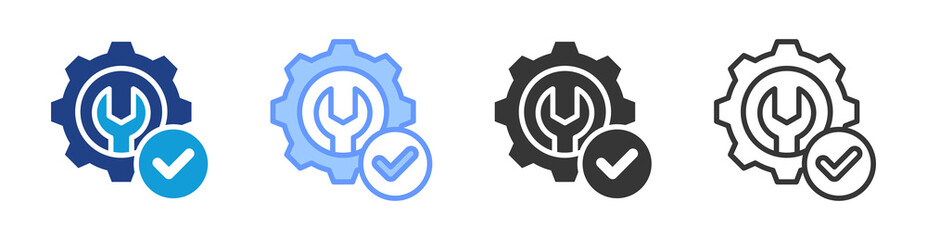 Managed service icon set multiple style collection