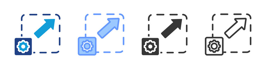 Obraz premium Scalable architecture icon set multiple style collection