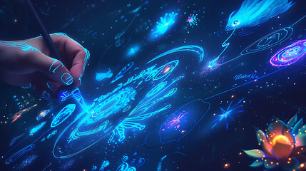 The hands of a businessman sketching the affiliate marketing concept