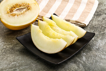 Sweet juicy ripe melon slices