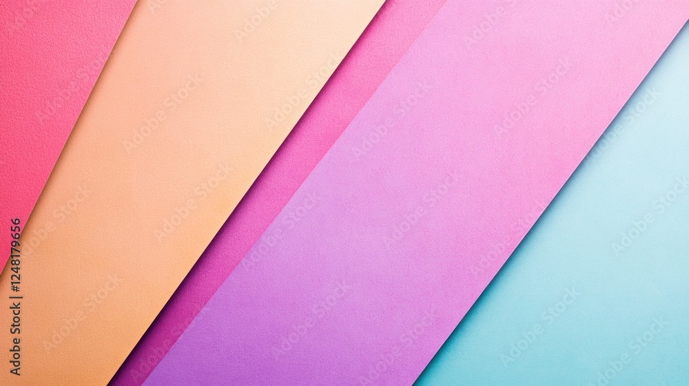 Poster pastel colored textured paper layers overlapping diagonally creating depth