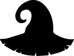 Halloween witch hat icon.Doodle icon of witch hat for Halloween and Christmas.Wizard hat isolated. Design element, accessory for Halloween celebration. Vector illustration.Halloween party costume hat.