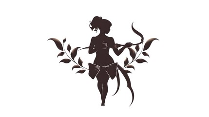 Fototapeta premium and elegant cupid silhouette featuring a heart shaped arrow drawn back in its bow placed on a clean white background This minimalist floating design evokes a sense of romance love