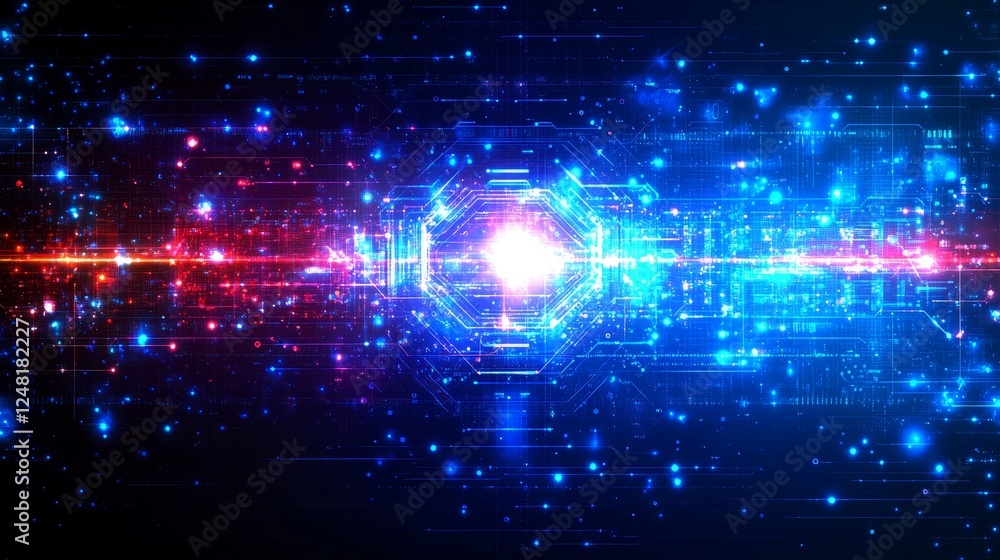 Poster abstract digital data stream futuristic technology background