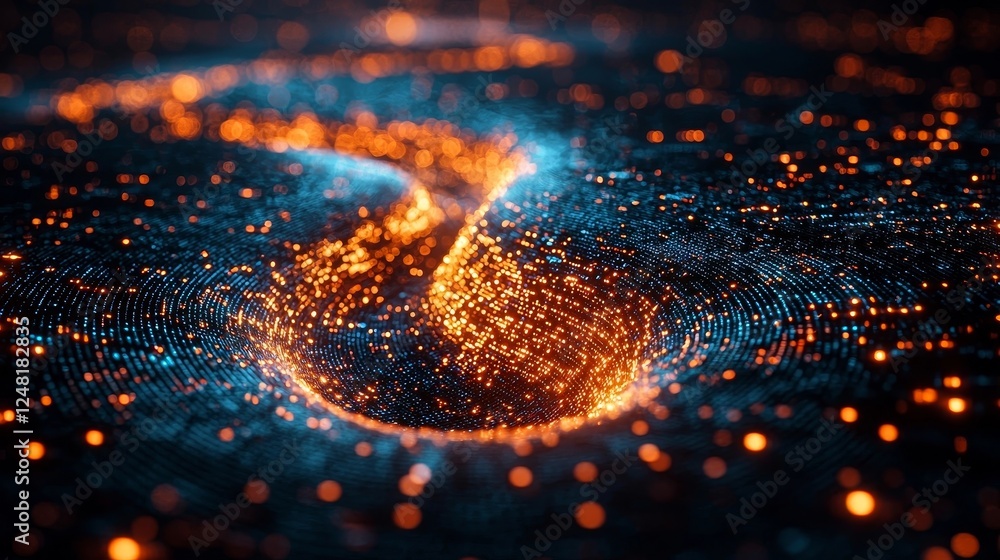 Aufkleber glowing representation of a financial data funnel with bright gradients and sharp details