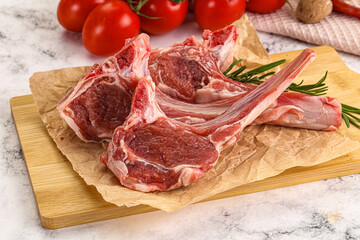 Raw Rack of Lamb for cooking