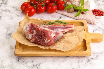 Raw lamb shank for cooking