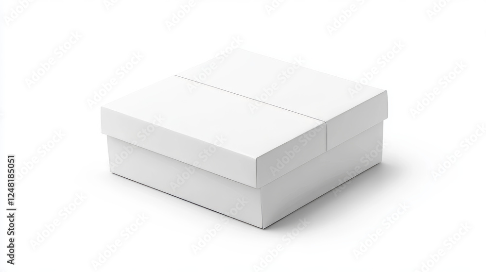 Poster 3d white cardboard box package delivery icon vector. isolated realistic open and close empty parcel 