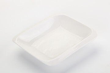 White ceramic empty plate dishware