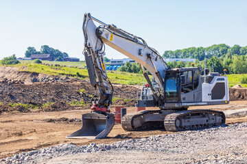 Excavator on a construction site