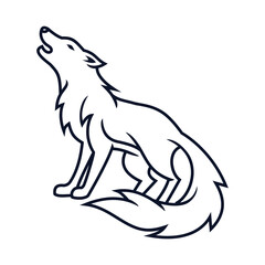 wolf line art logo Design Vector template