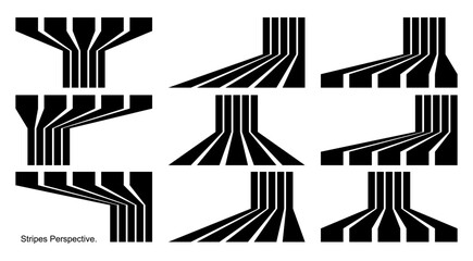 Black lines perspective. vector abstract elements for background