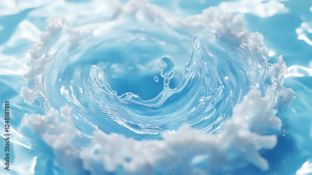 Poster ripple water wave vector splash motion effect. circle music sound texture. 3d realistic isolated smo