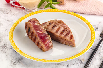 Delicous grilled tuna dish steak