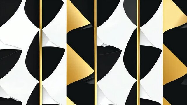 vector seamless pattern on white black gold