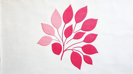 Abstract design featuring pink leaves on a textured white background, ideal for modern decor