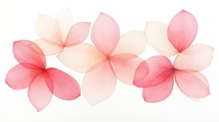 Delicate arrangement of pink and white floral petals on a light background, ideal for design