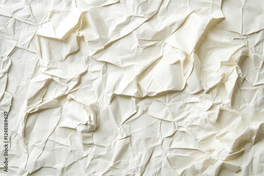 Poster crumpled white paper texture for background use in design
