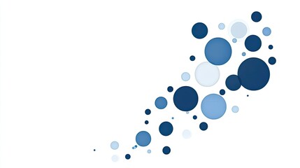 Abstract design featuring blue circles scattered across a white background, ideal for modern branding