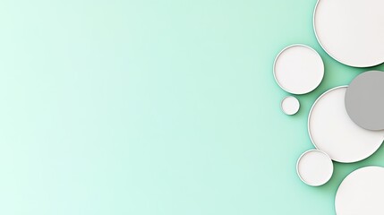 Abstract design featuring overlapping circles on a soft mint background for creative use