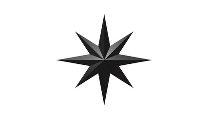 Obraz premium Minimalist black star icon centered on a plain white background This simple abstract graphic design element can be used for various creative and digital projects such as branding web design