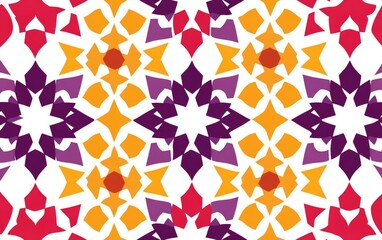Colorful geometric Islamic pattern.