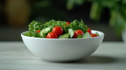 Prepare Fresh Vegetable Salad with Cherry Tomatoes and Cucumbers at Home for a Healthy Meal