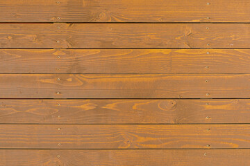 Naklejka premium Brown wooden texture with horizontal planks for background and design