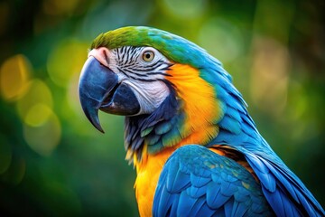 Obraz premium Stunning minimalist portraits of vibrant macaws, showcasing their exotic plumage against clean backgrounds.