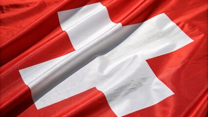  Close-Up of Swiss Flag: Crisp Detail and Vibrant Colors