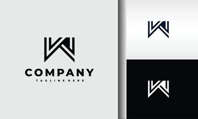 "Modern minimalist business logo design, sleek branding identity, abstract geometric W letter mark, professional corporate stationery, clean and elegant brand symbol."