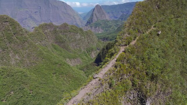 France - Reunion Island - Mafate - Scout Path, left orbit on 2 fesses Area