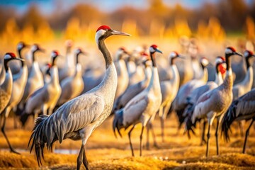Stunning wildlife documentary images: Common Cranes in flight, showcasing their grace and natural habitat.