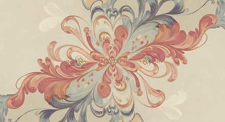 Elegant Floral Design Pastel Swirls Background Pattern