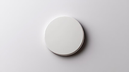 White blank pin button mockup. Round badge vector. 3d metal circle promotional brooch mock up design with shadow. Clean tag top and bottom for campaign advertising. Member name label space frame