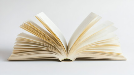 Obraz premium Open fly school paper book vector illustration isolated on white background. Publish novel story with green cover after imagination wind in bookstore. Education dream design with clean text space.