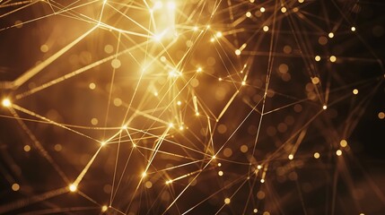 Obraz premium Glowing interconnected network of nodes and lines symbolizing open-source collaboration, abstract digital patterns in the background. Technology and innovation concepts.