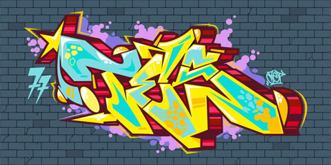 Street Art Hip Hop Abstract Word Tes Graffiti Style Font Lettering Vector Illustration Template Art