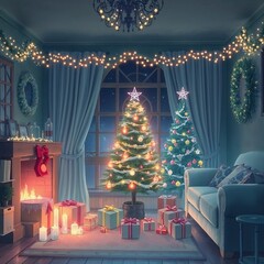 Christmas Celebration with Cozy Decorations	