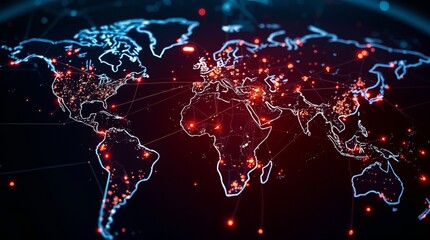 Artistic World Map Highlighting Global Connectivity